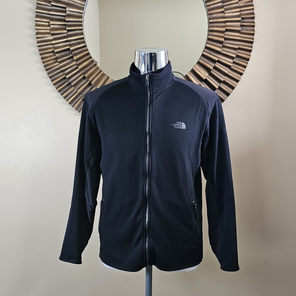 The North Face Men's TKA Stealth Full-Zip Hybrid Fleece Jacket - Black - Large